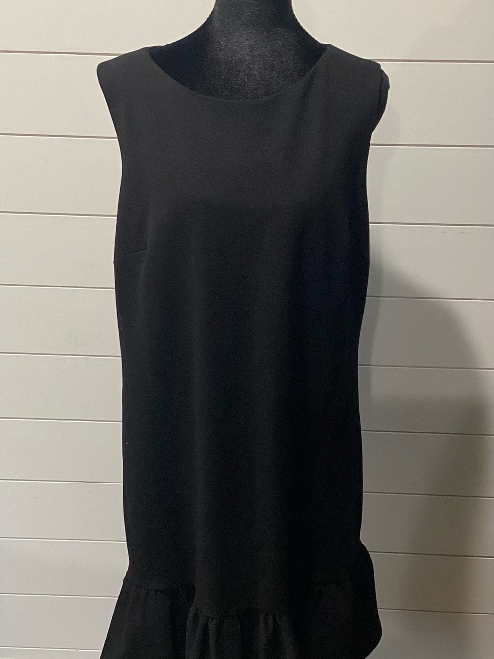 Betsey Johnson Black Sleeveless Midi Dress with Ruffle Hem